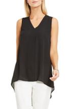 Women's Vince Camuto Lace Yoke High/low Hem Blouse - Black