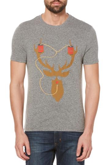 Men's Original Penguin Beer Deer Graphic T-shirt, Size - Grey