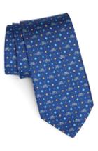 Men's Salvatore Ferragamo Graziel Print Silk Tie, Size - Blue