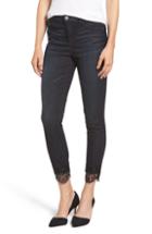 Women's Wit & Wisdom High Waist Eyelash Lace Ankle Skimmer Jeans (similar To 14w) - Blue