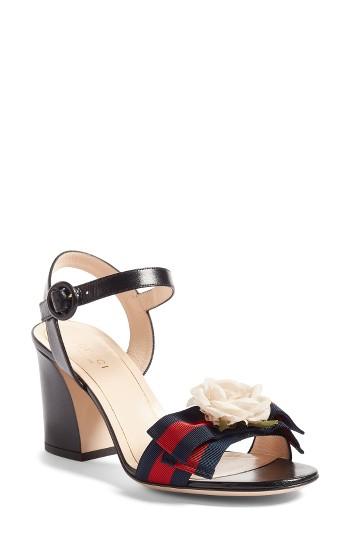 Women's Gucci Cindi Quarter Strap Sandal .5us / 38.5eu - Black