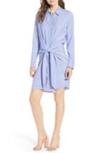 Women's Socialite Knot Front Shirtdress - Blue