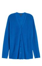 Petite Women's Eileen Fisher V-neck Merino Wool Cardigan P - Blue
