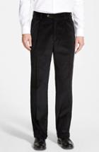 Men's Berle Pleated Corduroy Trousers X 34 - Black