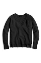 Women's J.crew Supersoft Yarn V-neck Sweater, Size - Black