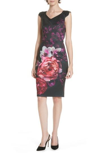 Women's Ted Baker London Semanj Splendour Sheath Dress - Black
