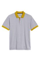 Men's Ted Baker London Beagle Trim Fit Stripe Jersey Polo (l) - Grey