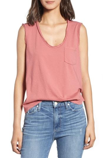 Women's James Perse Pocket Tank - Pink