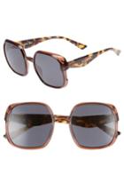 Women's Dior Nuance 56mm Square Sunglasses - Brown