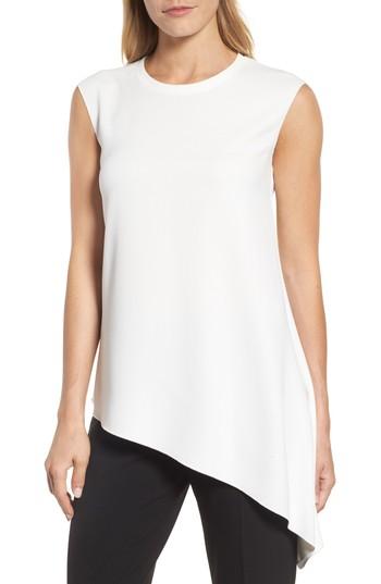 Women's Anne Klein Crepe Asymmetrical Tank - White