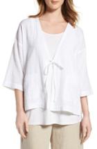 Women's Eileen Fisher Organic Cotton Kimono Jacket, Size - White