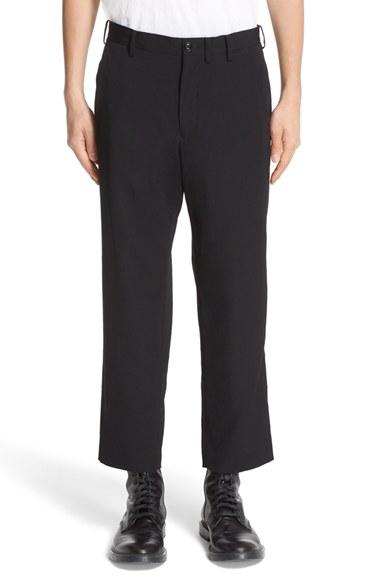 Men's Yohji Yamamoto Wool Gabardine Pants - Black