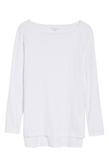 Women's Eileen Fisher Bateau Neck Top, Size - White