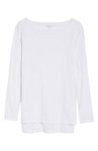 Women's Eileen Fisher Bateau Neck Top, Size - White