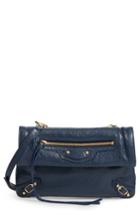 Balenciaga Classic Mini Envelope Leather Crossbody Bag - Blue