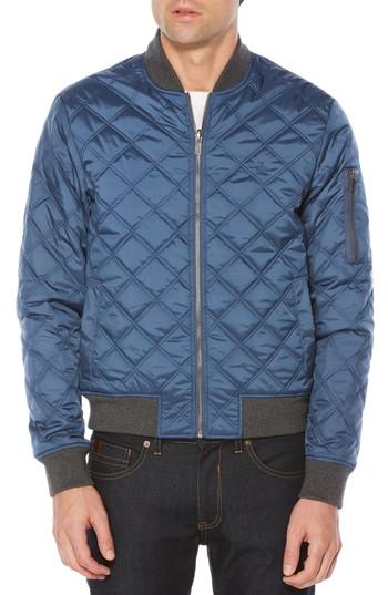 Men's Original Penguin Reversible Quilted Bomber, Size - Blue
