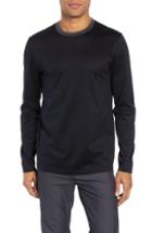 Men's Boss Tenison Mercerized Long Sleeve Slim Fit T-shirt - Black