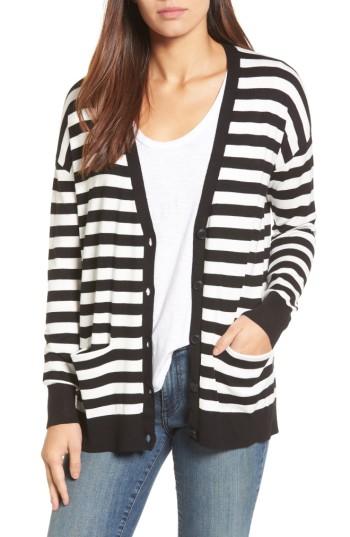 Women's Halogen Relaxed Pocket Cardigan, Size - Black