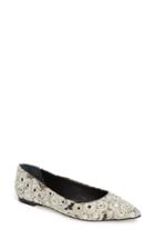 Women's Tory Burch Yasmin Embroidered Flat .5 M - Black