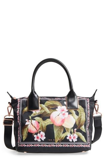 Ted Baker London Robbin Peach Blossom Nylon Tote - Black