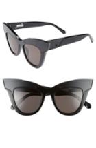 Women's Valley Depotism 47mm Cat Eye Sunglasses - Gloss Black/ Black Trim/ Black