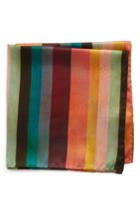 Men's Paul Smith Artist Stripe Silk Pocket Square, Size - Pink