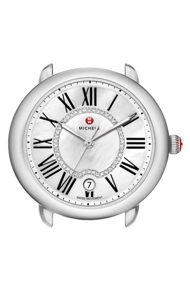 Women's Michele Serein 16 Diamond Dial Round Watch Head, 34mm X 36mm