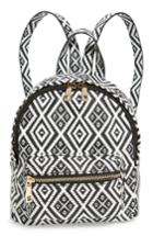 Emperia Weave Pattern Faux Leather Mini Backpack - Black