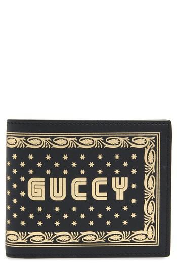 Men's Gucci Print Leather Wallet -