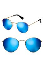 Men's Mvmt Icon 57mm Polarized Wire Sunglasses - Gold Blue