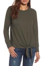 Women's Gibson Tie Front Cozy Fleece Pullover, Size - Green