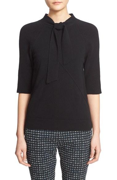 Women's Tomas Maier Tie Neck Cashmere Sweater - Brown