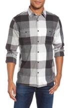 Men's Nordstrom Men's Shop Trim Fit Workwear Check Flannel Shirt - Grey