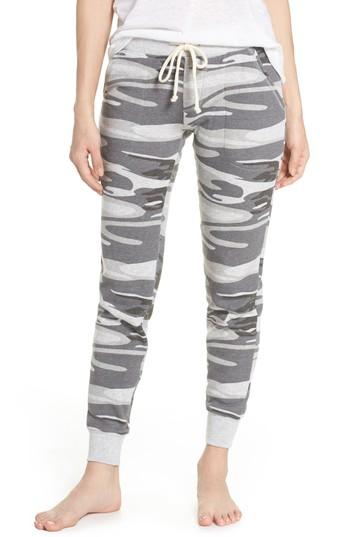 Women's Alternative Camo Print Fleece Jogger Pants - Grey