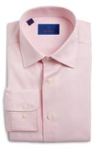 Men's David Donahue Regular Fit Houndstooth Dress Shirt - 32/33 - Pink