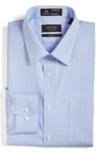 Men's Nordstrom Men's Shop Smartcare(tm) Trim Fit Plaid Dress Shirt - 34/35 - Blue