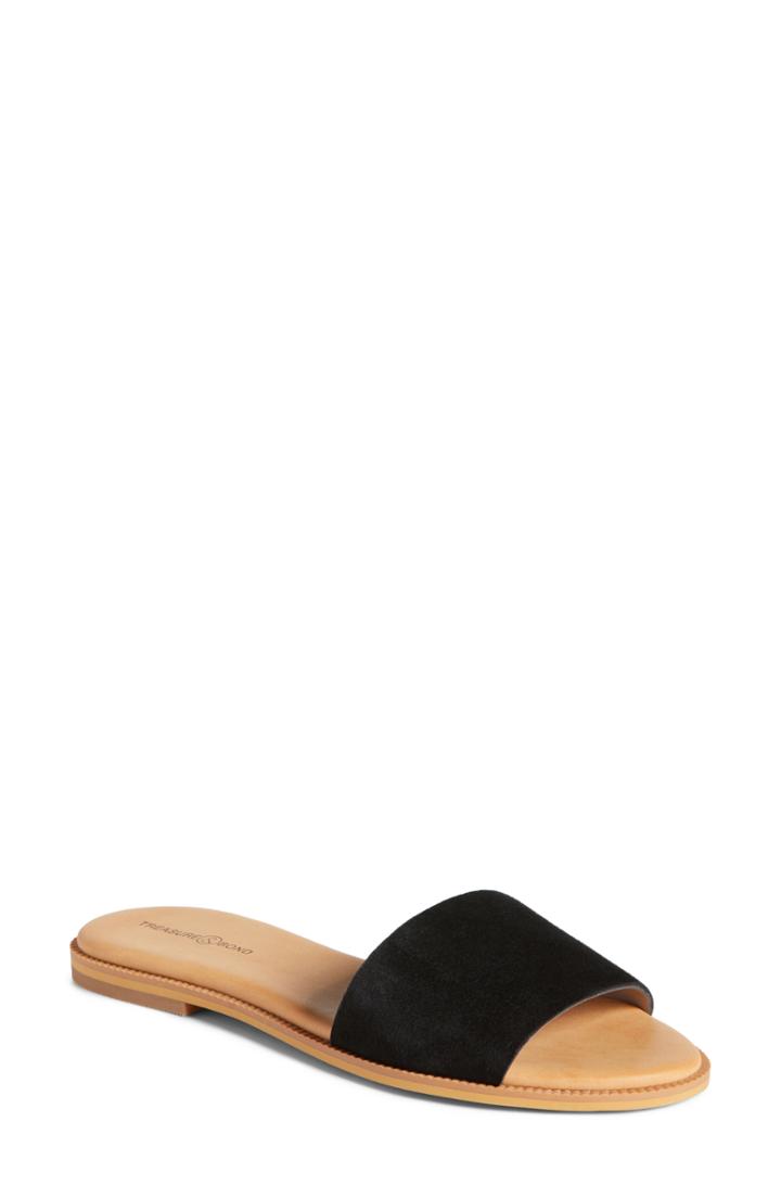 Women's Treasure & Bond Mere Flat Slide Sandal M - Black