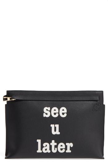 Loewe See U Later Leather Clutch -