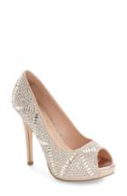 Women's Lauren Lorraine Elissa - 3 Peep Toe Pump .5 M - Beige