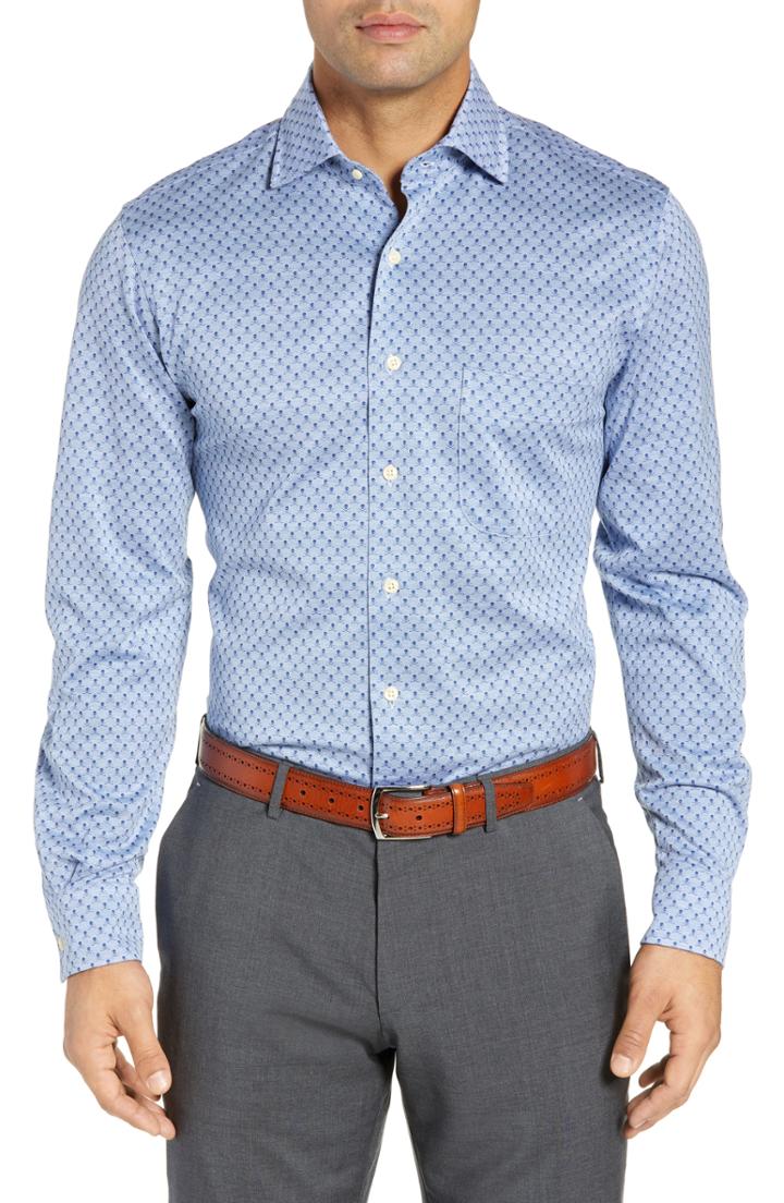 Men's Peter Millar Regular Fit Skull Pattern Sport Shirt - None