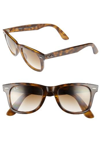 Women's Ray-ban 50mm Wayfarer Ease Gradient Sunglasses - Light Havana