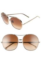 Women's Chloe 61mm Oversize Aviator Sunglasses - Gold/ Brown
