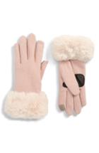 Women's Echo Faux Fur Cuff Touchscreen Gloves - Pink