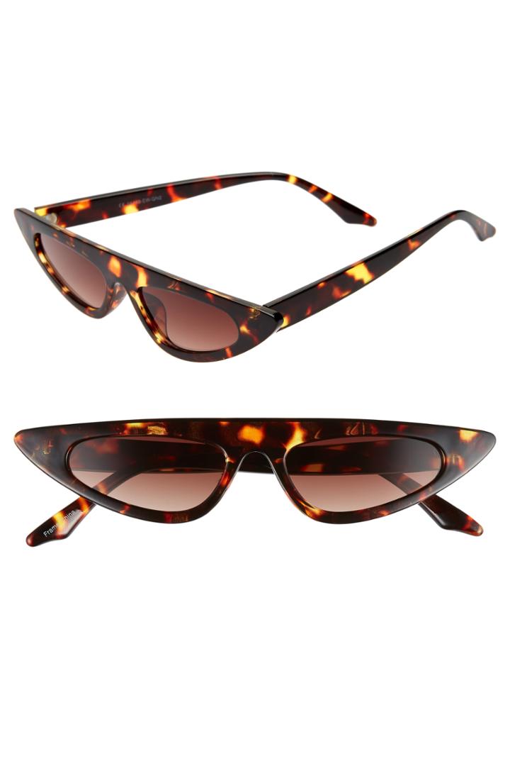 Women's Glance Eyewear 50mm Flat Top Cat Eye Sunglasses - Tort