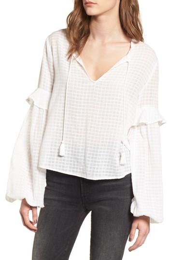 Women's Splendid Check Woven Shirt - White