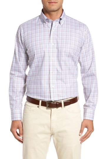 Men's Peter Millar Islay Distilled Check Sport Shirt, Size - Pink