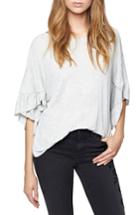 Petite Women's Sanctuary Adrienne Tiered Ruffle Sleeve Tee, Size P - Grey