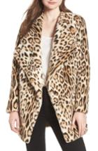 Women's Bb Dakota Leopard Faux Fur Jacket - Brown