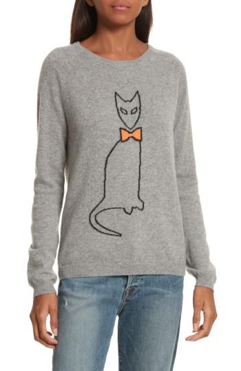 Women's Chinti & Parker Cat Cashmere Sweater - Grey
