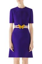 Women's Gucci Belted Pintuck Cady Crepe Dress Us / 38 It - Purple